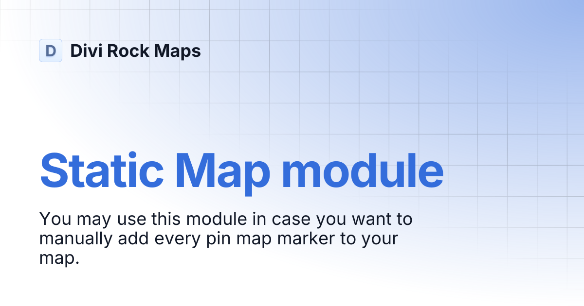 Static Map module | Divi Rock Maps